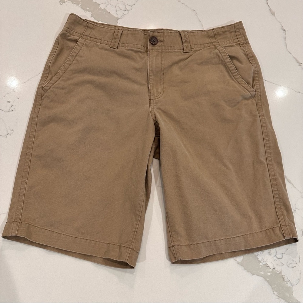 Urban Pipeline Men’s Khaki Beige Flat Front Casual Chino Bermuda Shorts Size 33